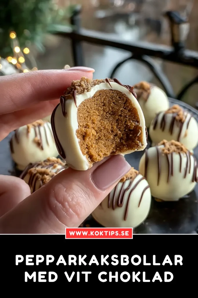 Pepparkaksbollar med vit choklad