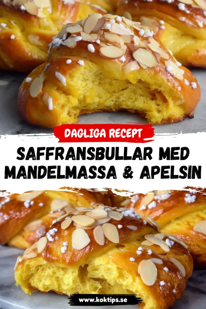 Saffransbullar med mandelmassa & apelsin