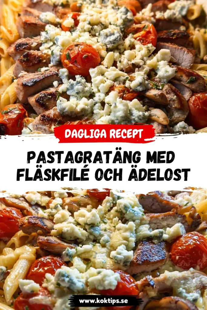 Pastagratäng med fläskfilé och ädelost