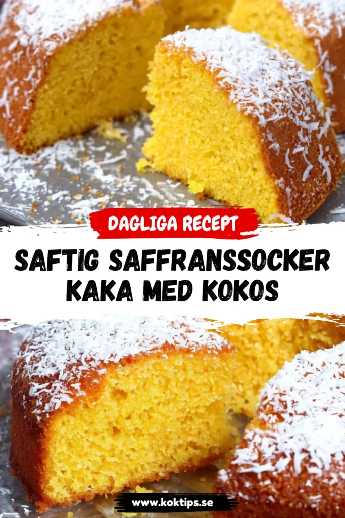 Saftig saffranssockerkaka med kokos