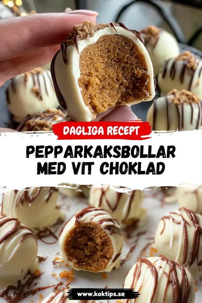 Pepparkaksbollar med vit choklad