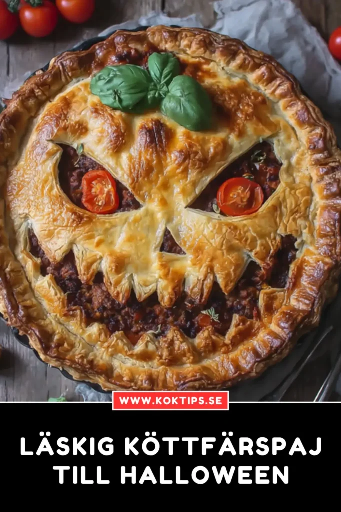 Läskig köttfärspaj till halloween