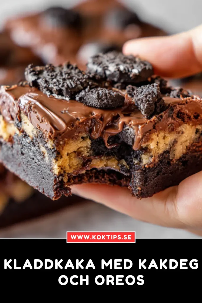 Kladdkaka med kakdeg och oreos