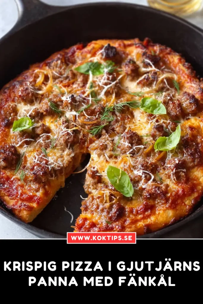 Krispig pizza i gjutjärnspanna med fänkål