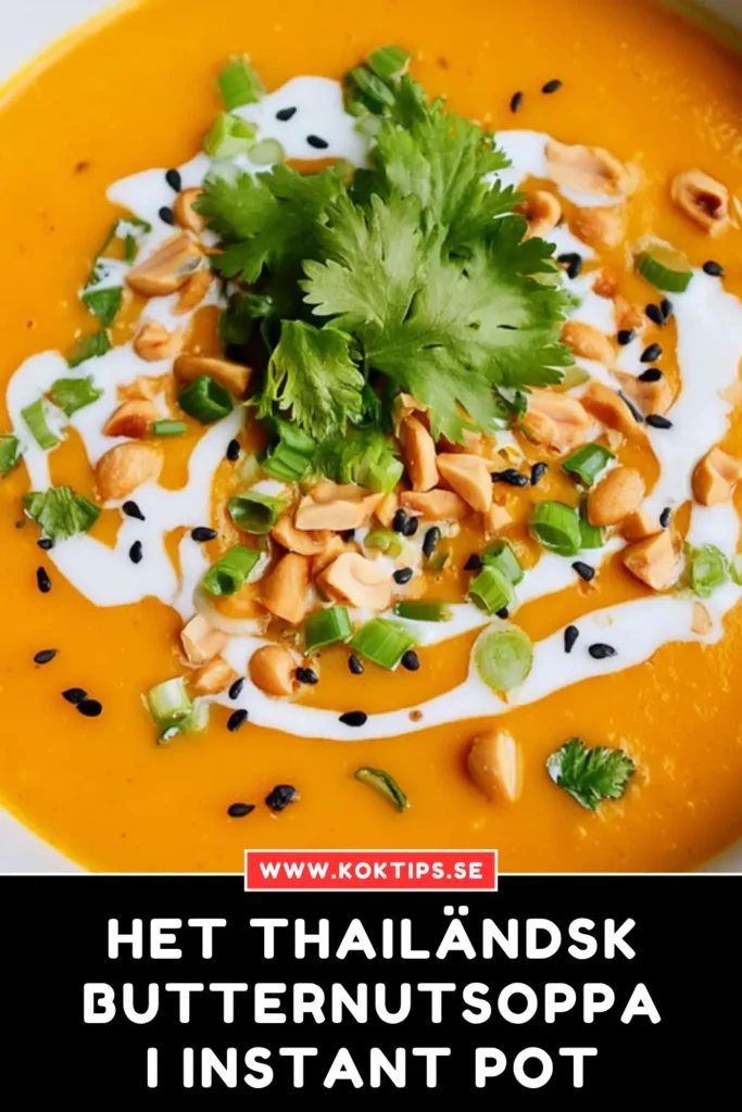 Het thailändsk butternutsoppa i Instant Pot
