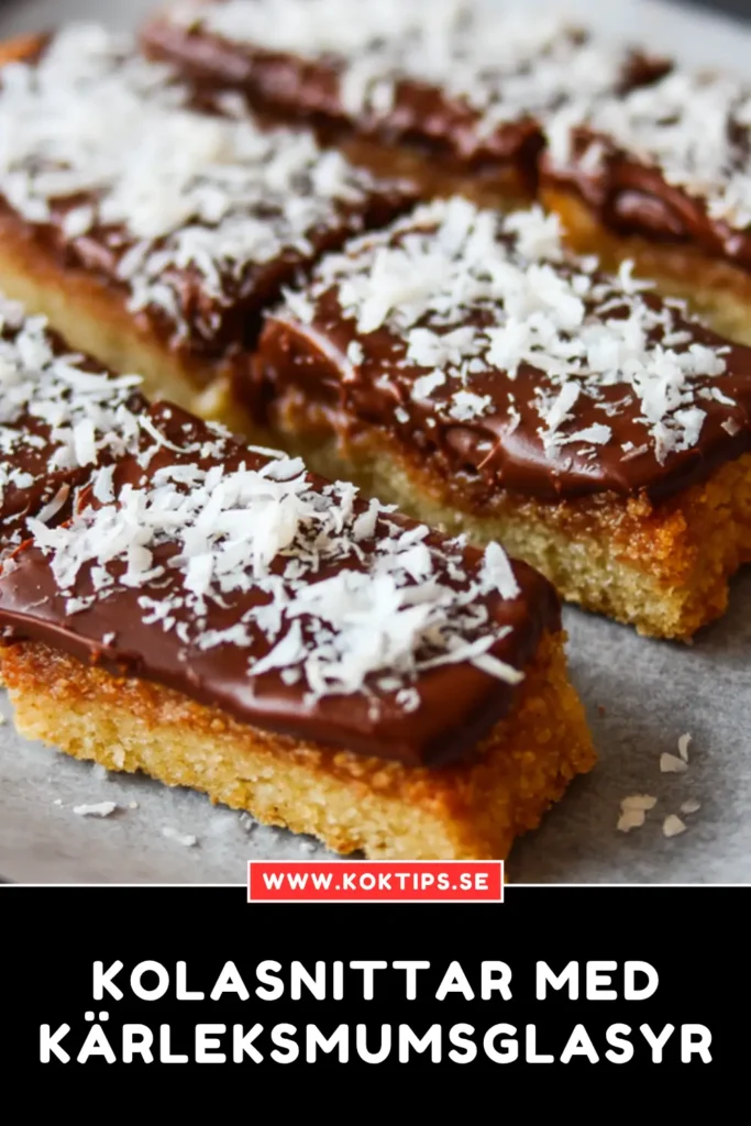 Kolasnittar med kärleksmumsglasyr