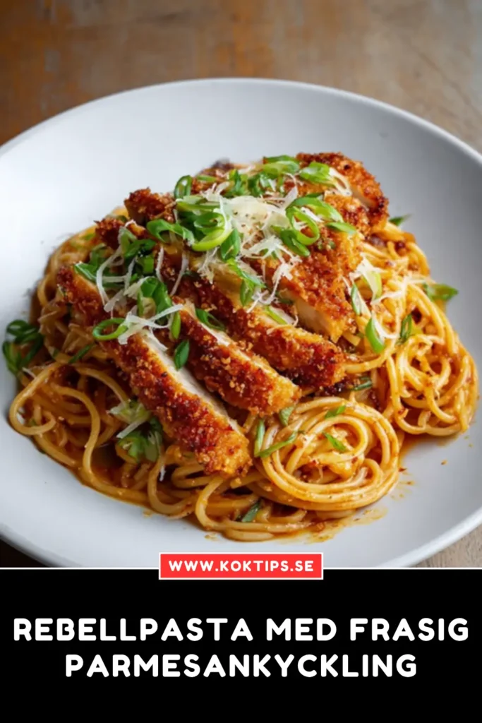 Rebellpasta med frasig parmesankyckling