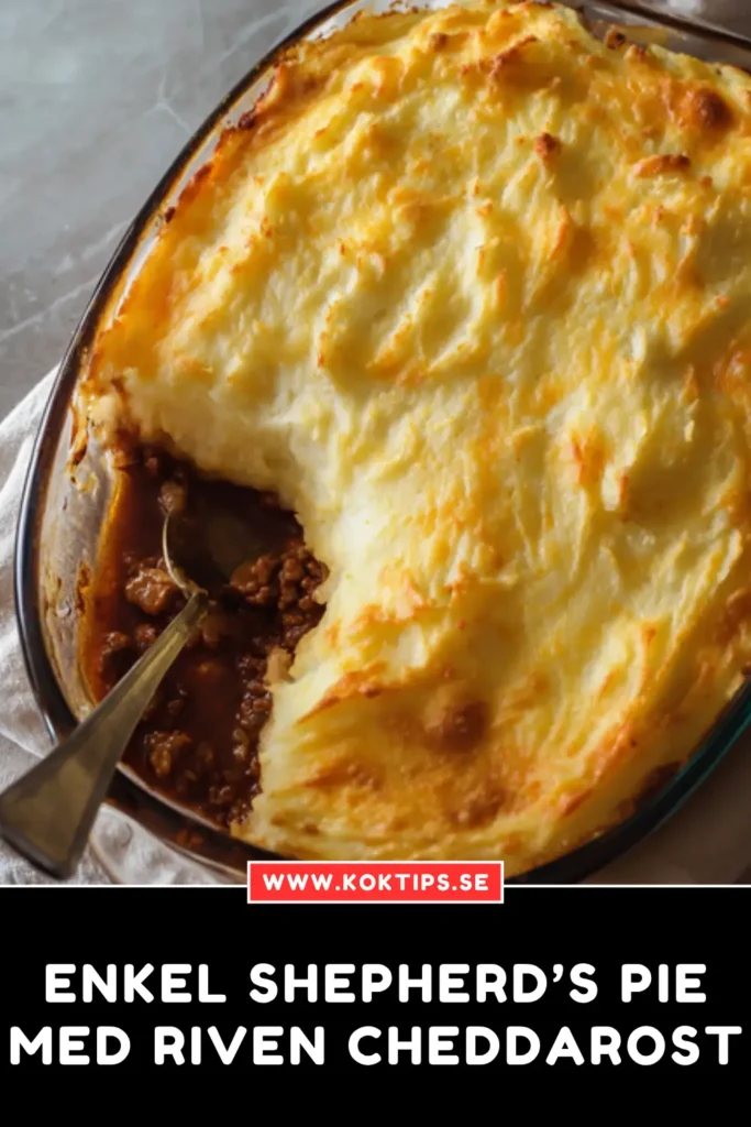Enkel Shepherds pie med riven cheddarost