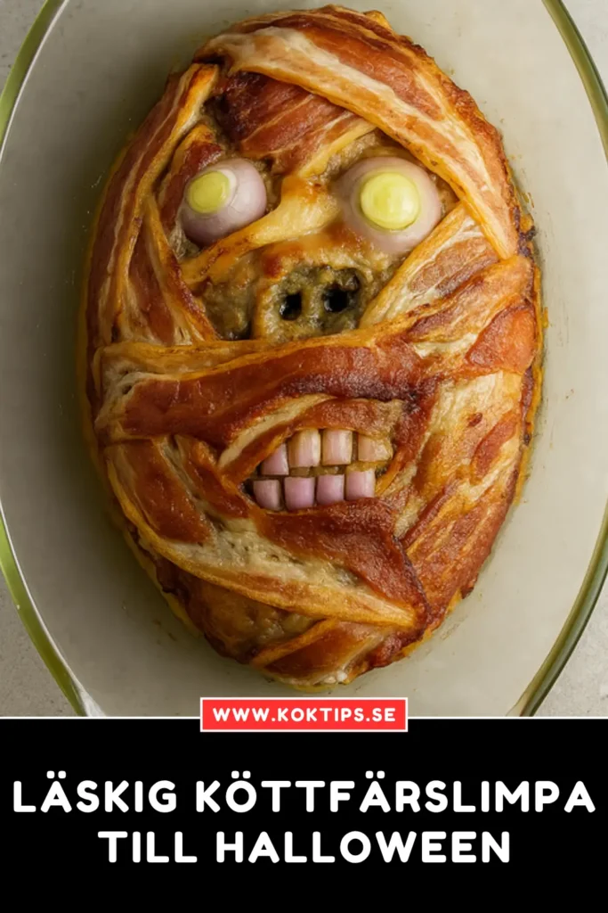 Läskig köttfärslimpa till halloween
