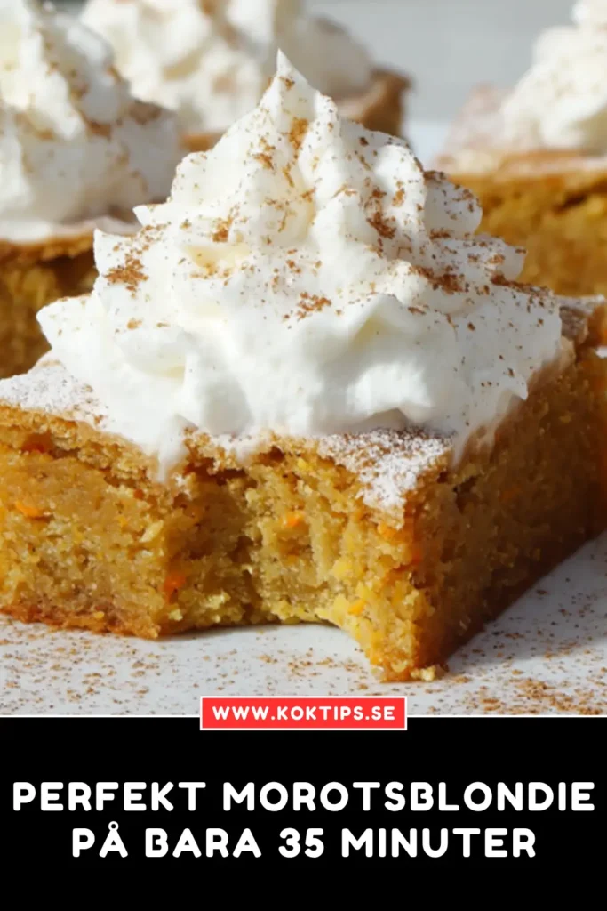 Perfekt Morotsblondie på bara 35 minuter