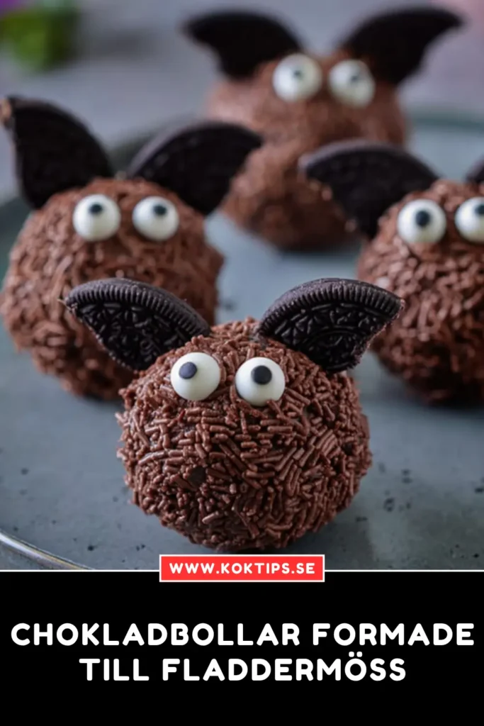 Chokladbollar formade till fladdermöss
