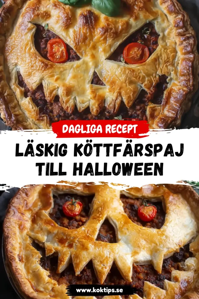 Läskig köttfärspaj till halloween
