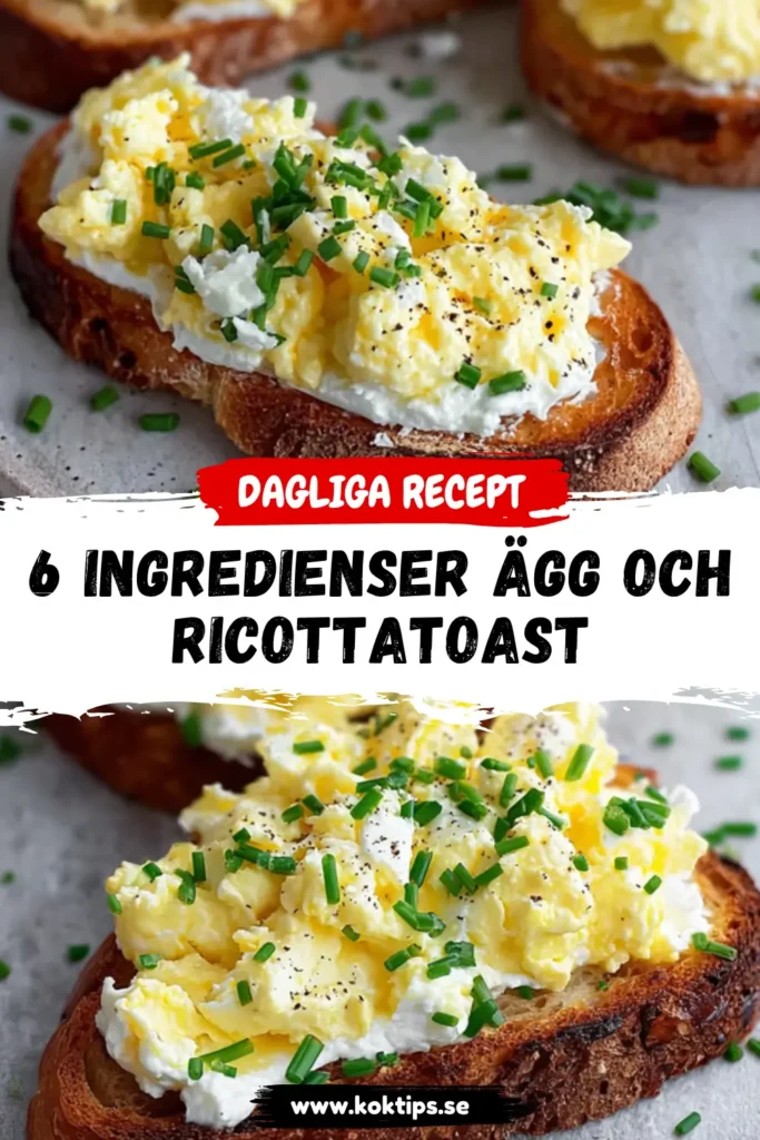 6 ingredienser ägg och ricottatoast