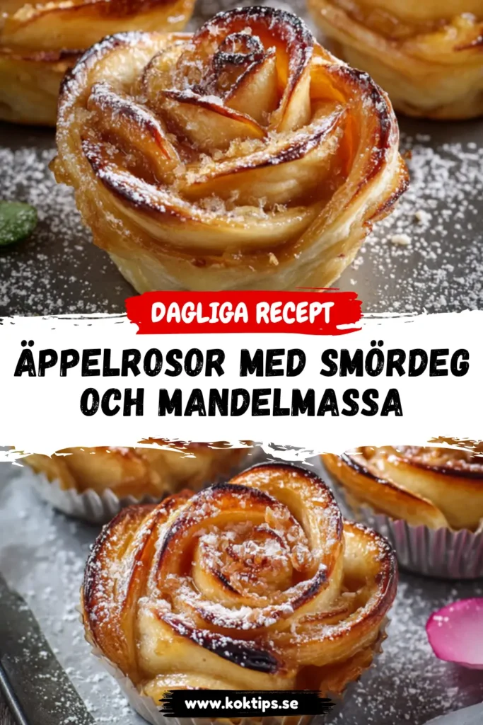 Äppelrosor med smördeg och mandelmassa