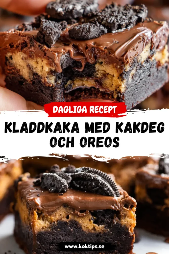 Kladdkaka med kakdeg och oreos