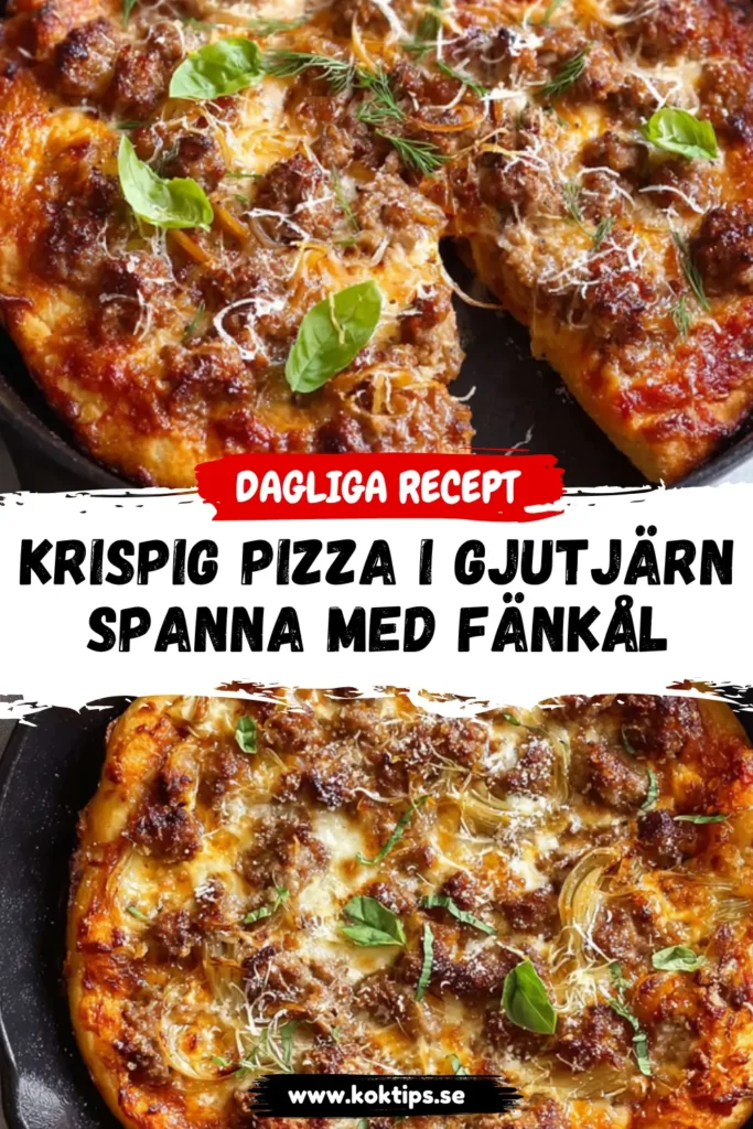 Krispig pizza i gjutjärnspanna med fänkål