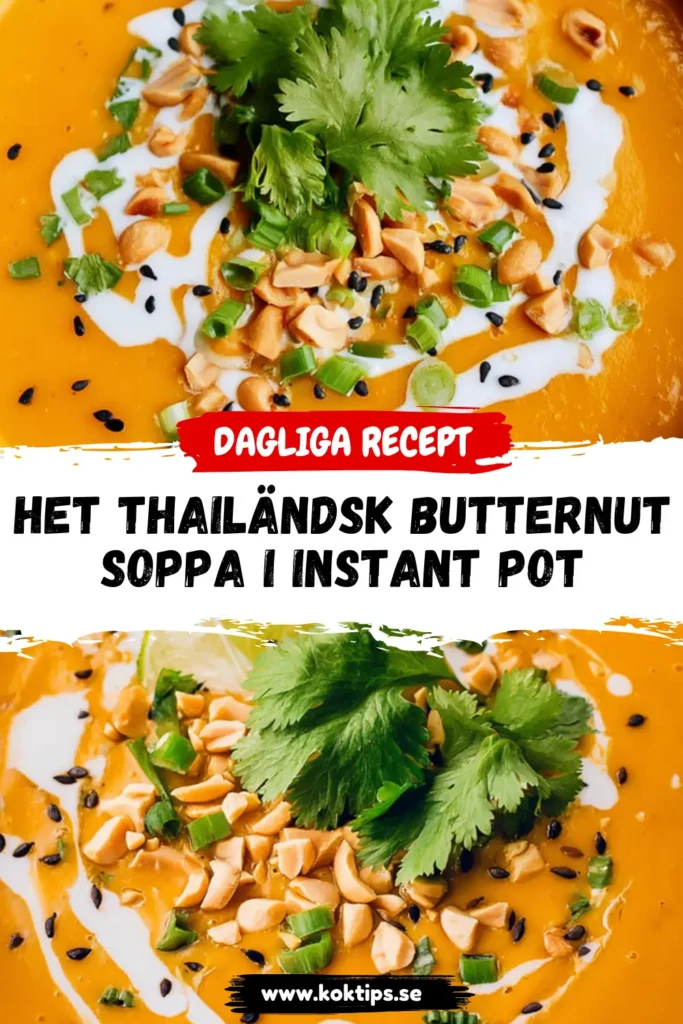 Het thailändsk butternutsoppa i Instant Pot