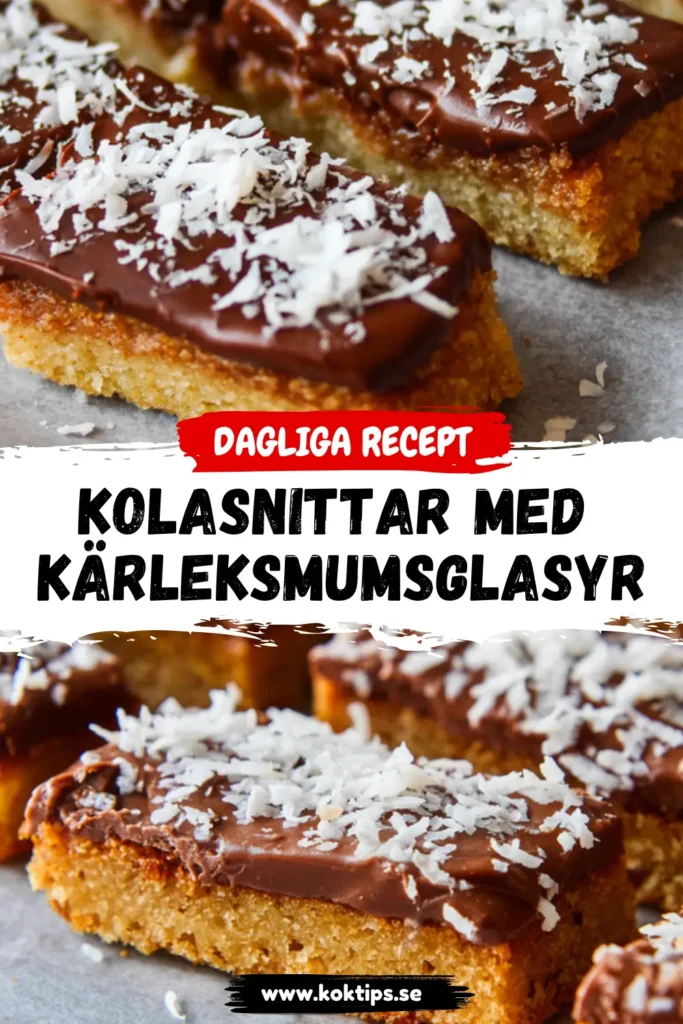 Kolasnittar med kärleksmumsglasyr