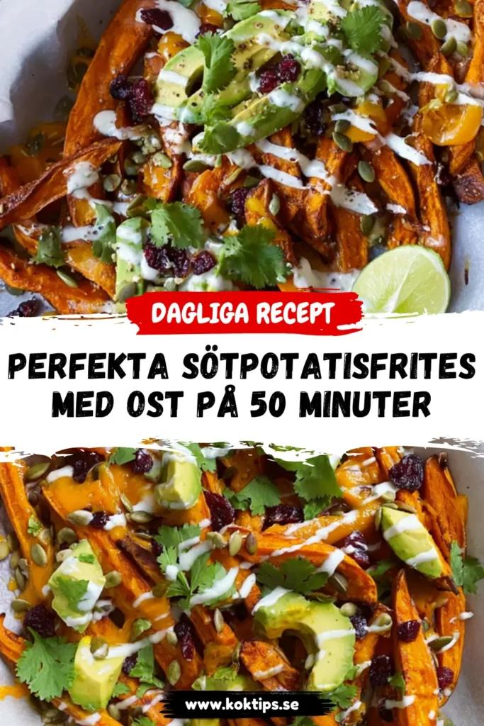 Perfekta Sötpotatisfrites med ost på 50 minuter