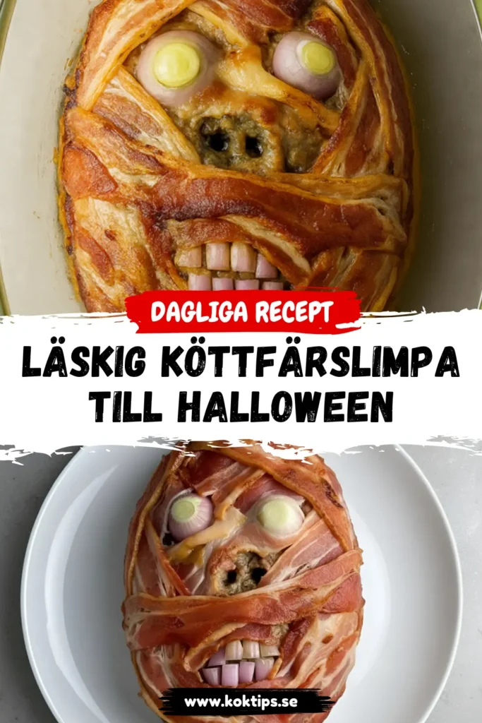 Läskig köttfärslimpa till halloween