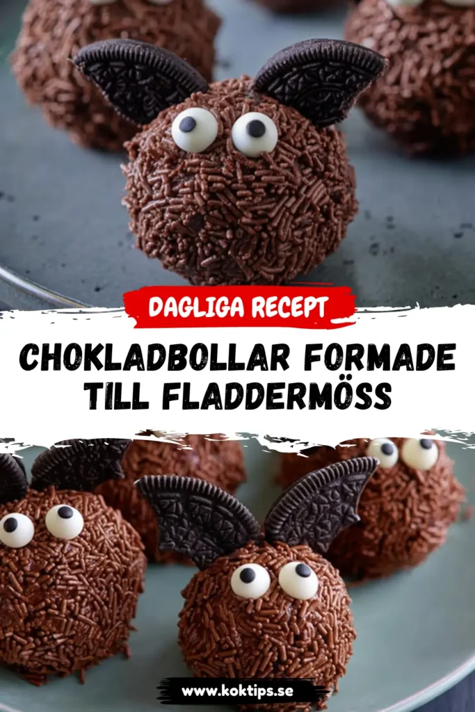 Chokladbollar formade till fladdermöss