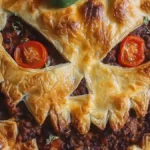 Läskig köttfärspaj till halloween