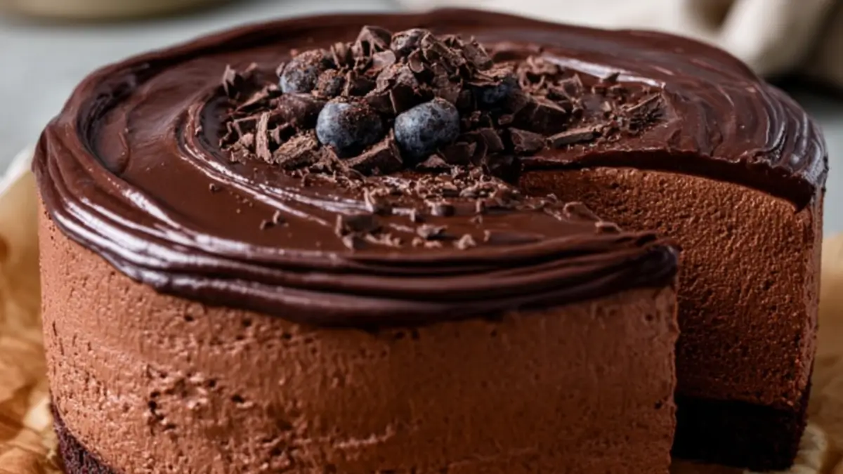 Lyxig Vegansk chokladmoussetårta för finsmakare