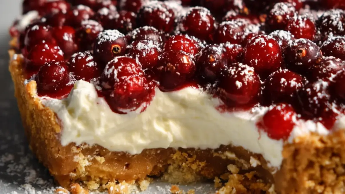 Lyxig Lingonkolapaj med smör och kexbotten