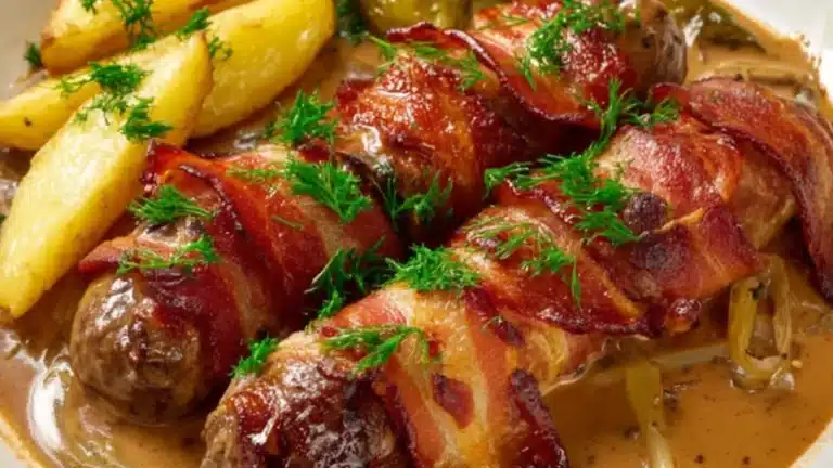 Baconfyllda lövbiffsrullader: enkelt och gott