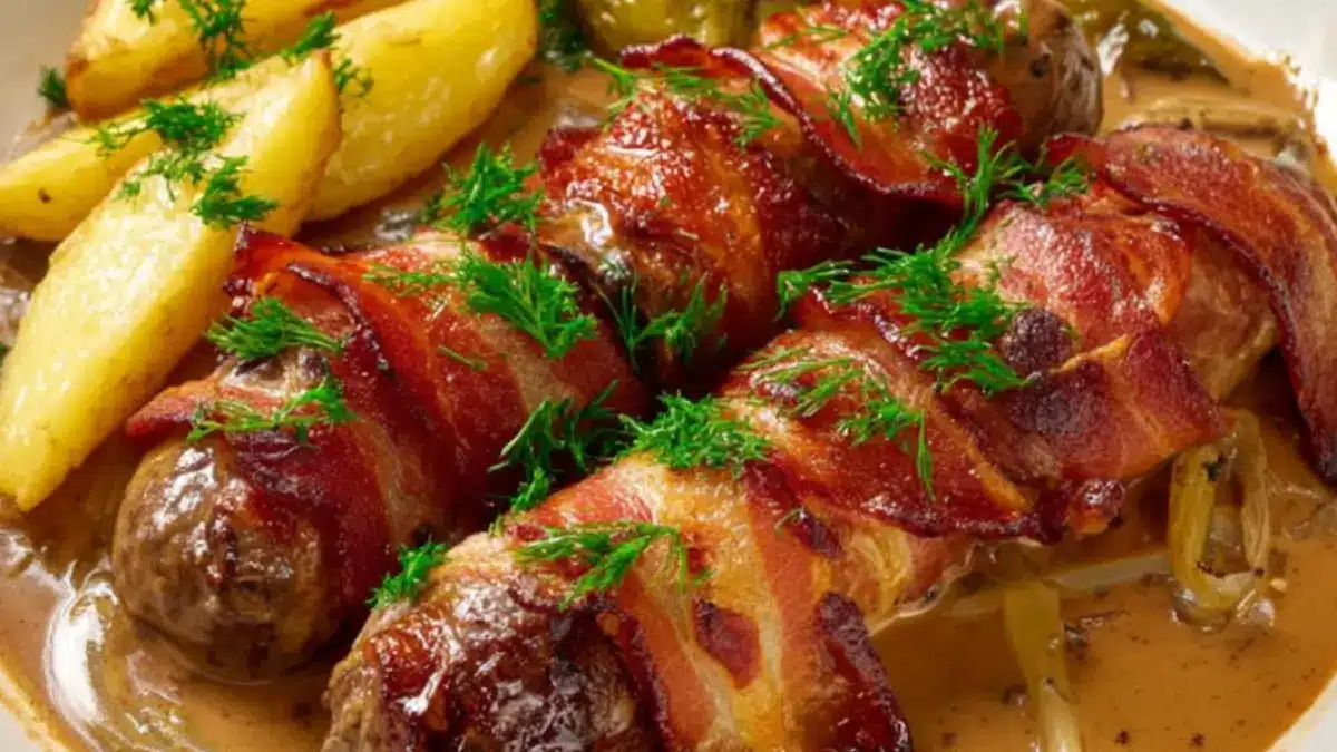 Baconfyllda lövbiffsrullader: enkelt och gott