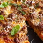 Krispig pizza i gjutjärnspanna med fänkål