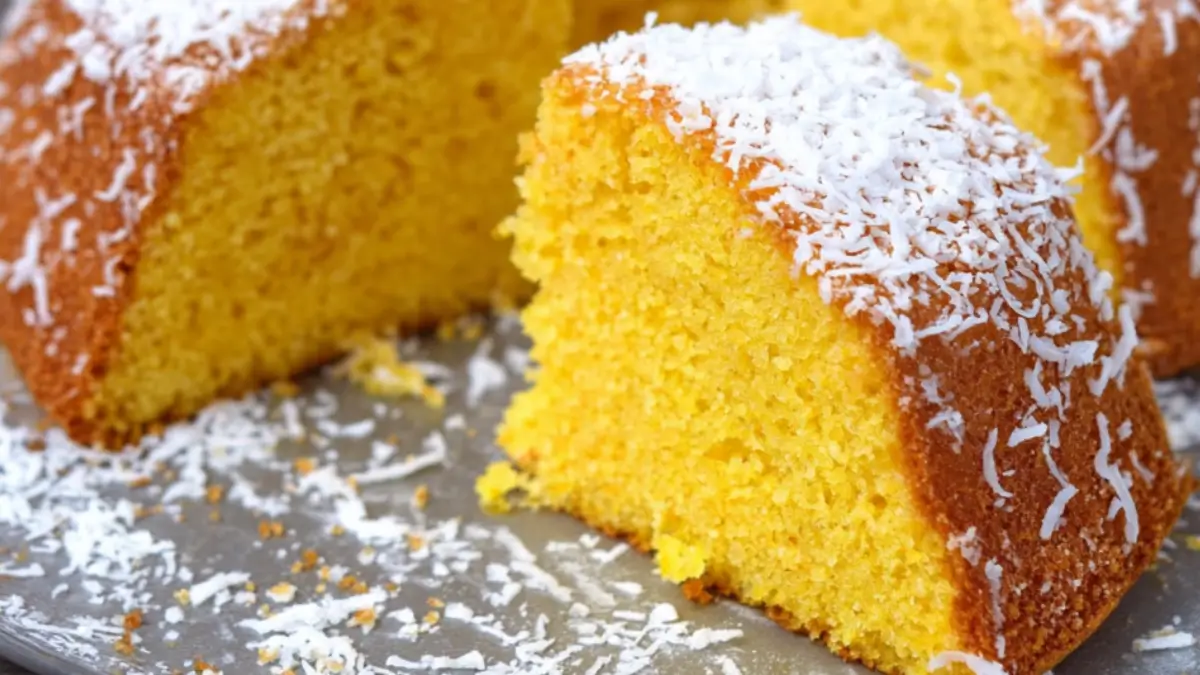 Saftig saffranssockerkaka med kokos