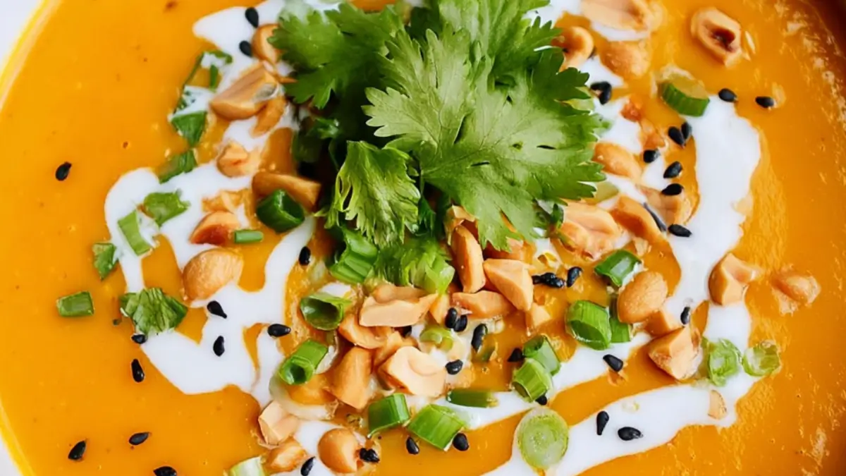 Het thailändsk butternutsoppa i Instant Pot