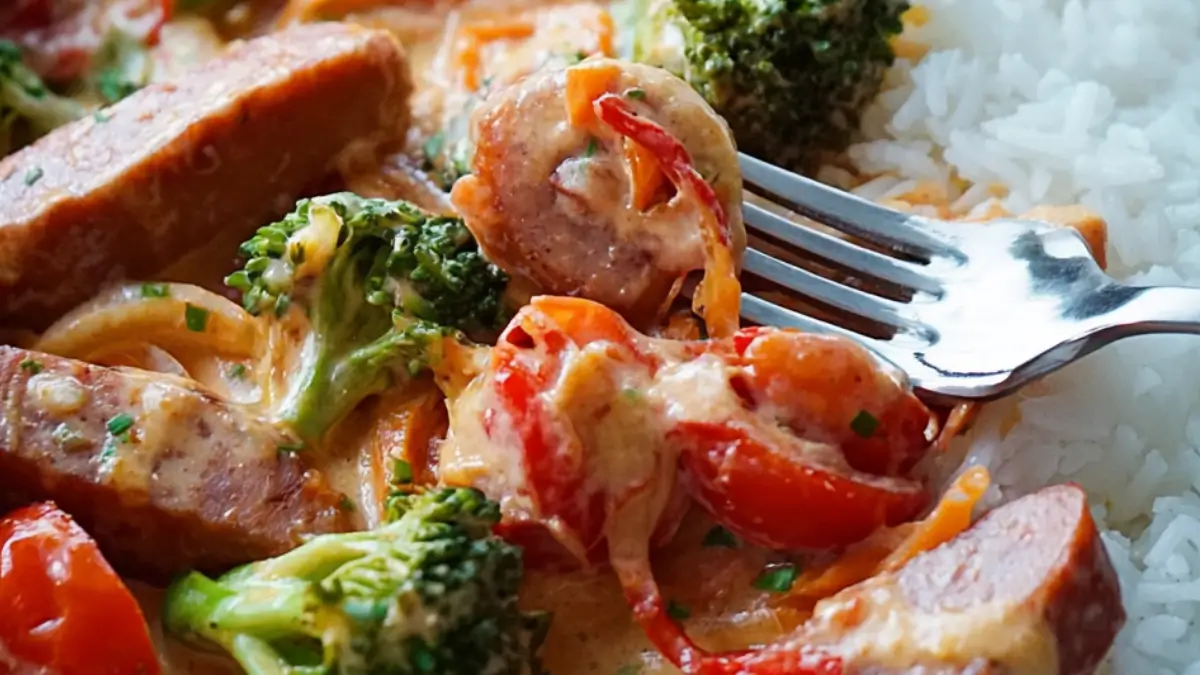 Otroligt god korvgryta med sweetchili