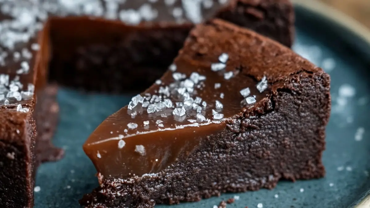 Kladdkaka med kola och flingsalt