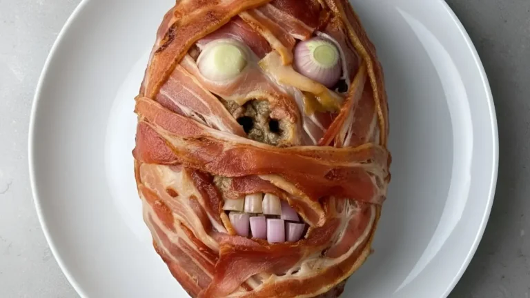 Läskig köttfärslimpa till halloween