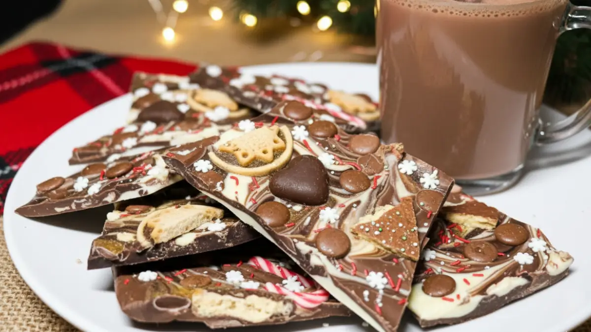 Lyxig Chokladbräck med jultopping för julens fest