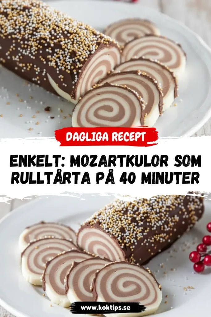 Enkelt: Mozartkulor som rulltårta på 40 minuter