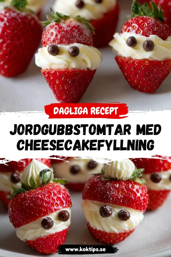 Jordgubbstomtar med cheesecakefyllning