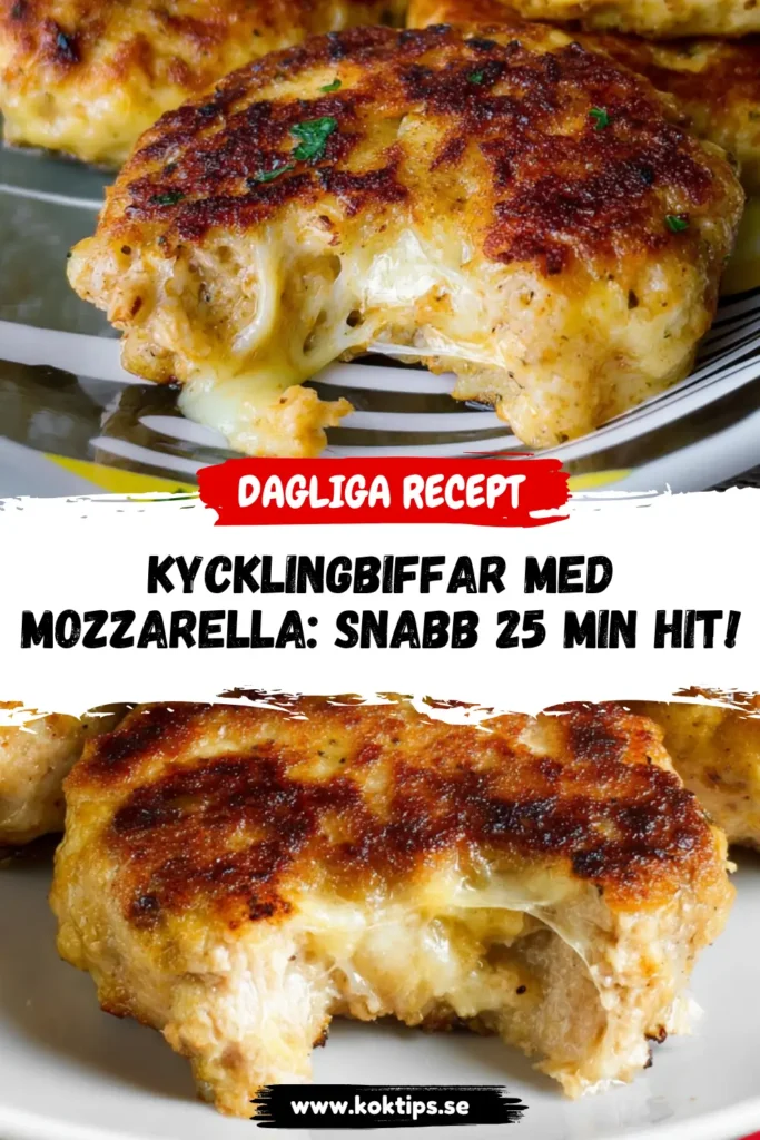 Kycklingbiffar med mozzarella: Snabb 25 min hit!