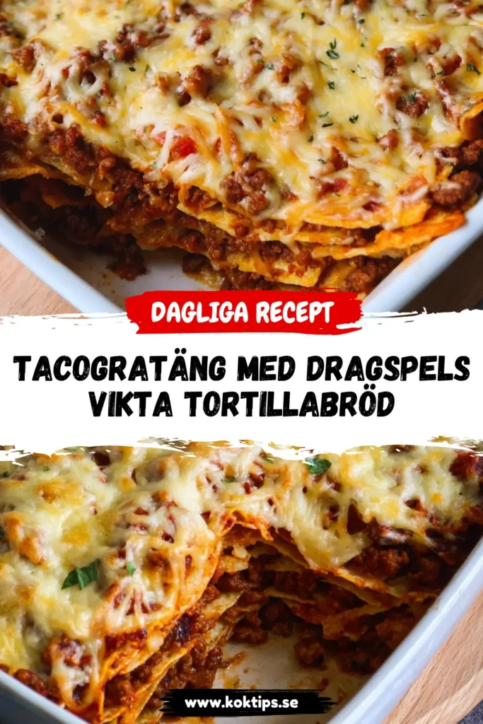 Tacogratäng med dragspelsvikta tortillabröd