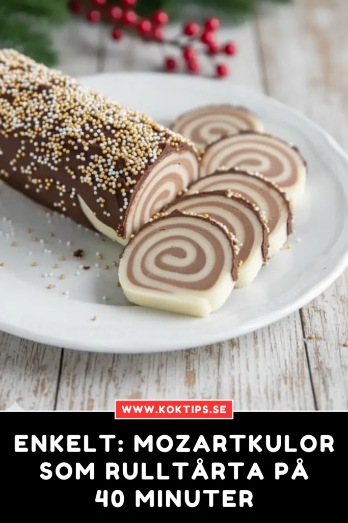 Enkelt: Mozartkulor som rulltårta på 40 minuter