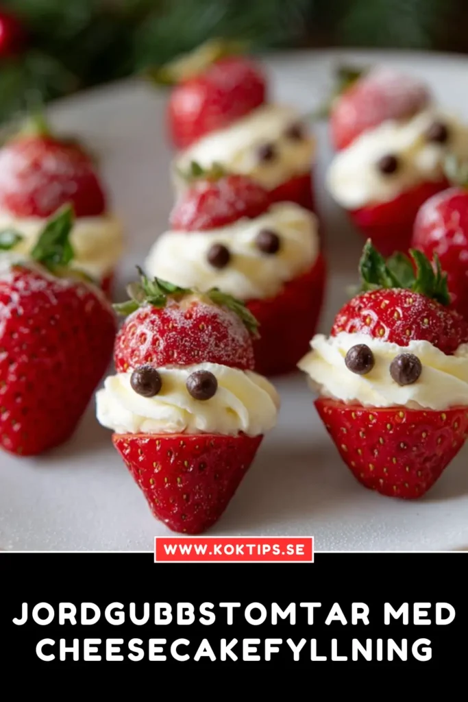 Jordgubbstomtar med cheesecakefyllning