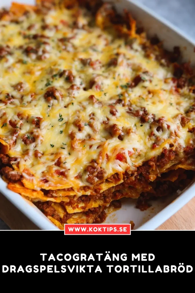 Tacogratäng med dragspelsvikta tortillabröd
