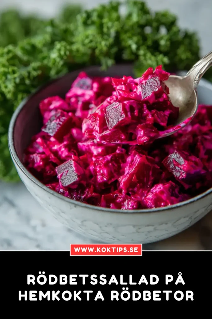 Rödbetssallad på hemkokta rödbetor