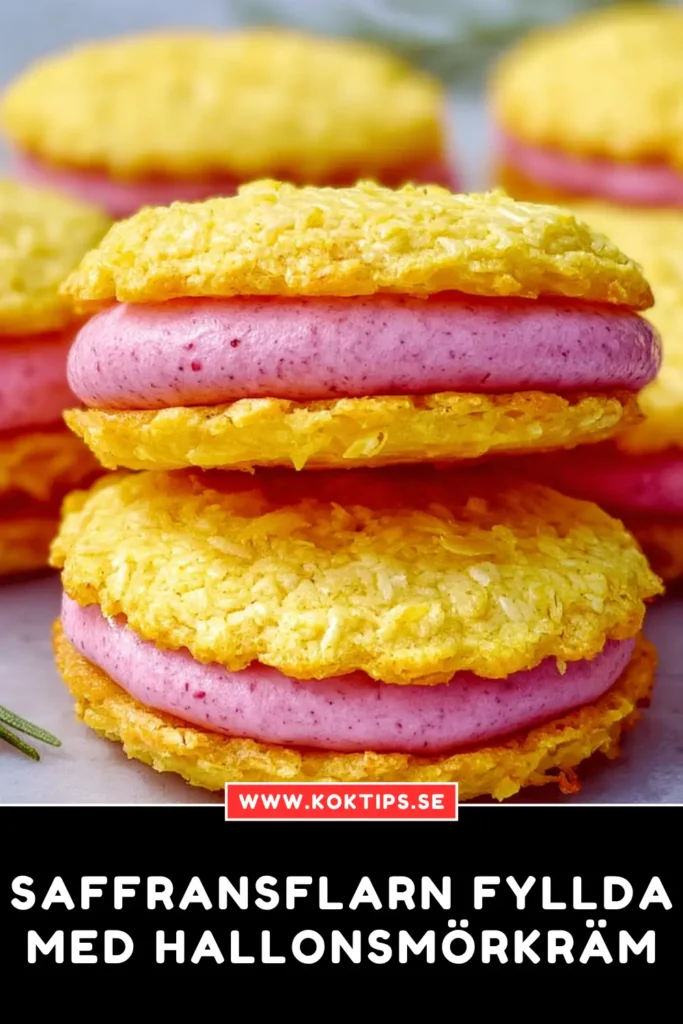 Saffransflarn fyllda med hallonsmörkräm