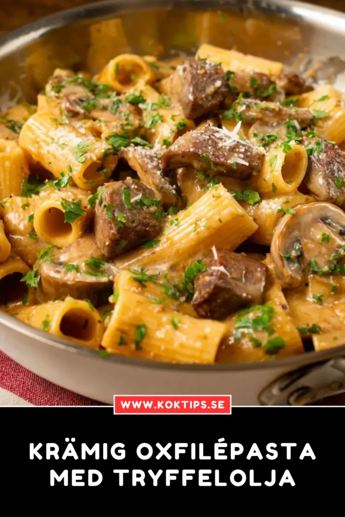 Krämig oxfilépasta med tryffelolja