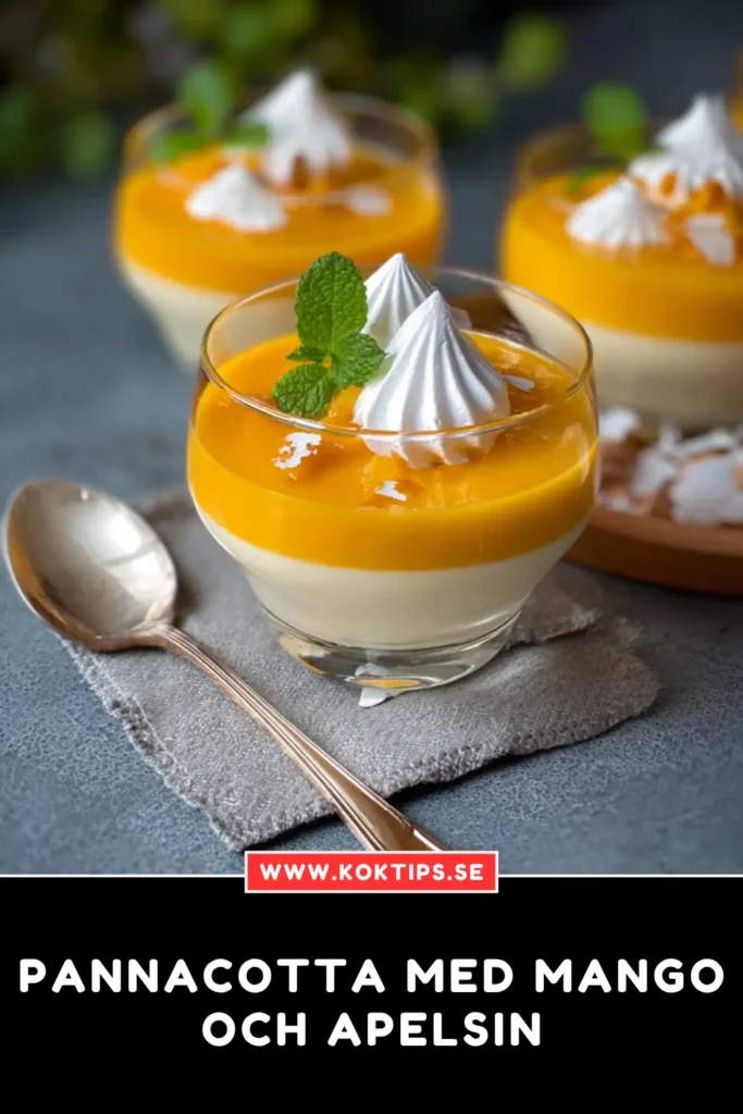 Pannacotta med mango och apelsin