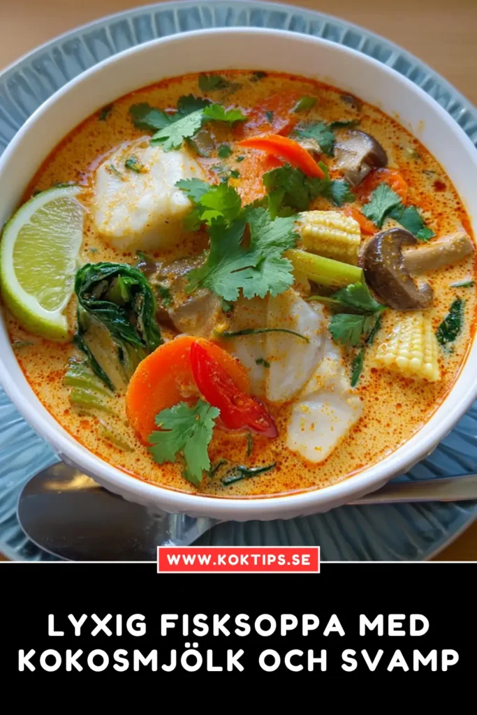 Lyxig Fisksoppa med kokosmjölk och svamp