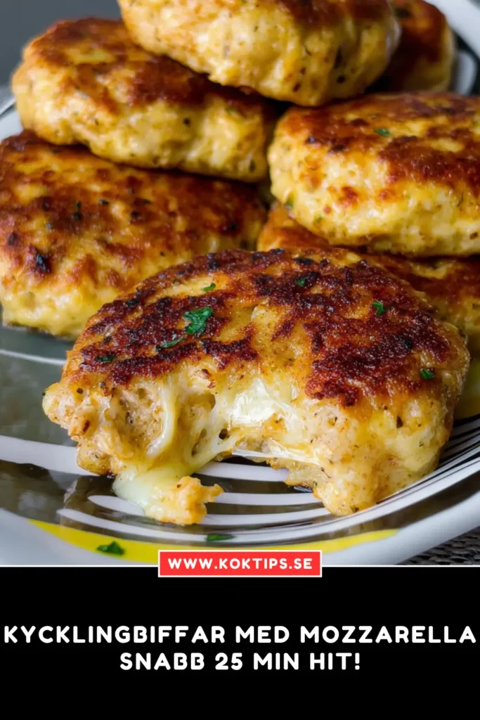 Kycklingbiffar med mozzarella: Snabb 25 min hit!
